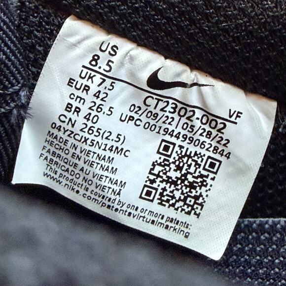 Nike Air Force 1 \'07 Low Black White Shoes Sneakers CT2302-002 Mens Size 8.5 main image 12